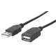 KABEL USB 2.0 A-A M/F 0,5M CZARNY HI-SPEED USB-A/USB-A
