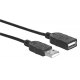 KABEL USB 2.0 A-A M/F 0,5M CZARNY HI-SPEED USB-A/USB-A