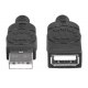 KABEL USB 2.0 A-A M/F 0,5M CZARNY HI-SPEED USB-A/USB-A