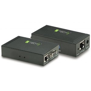 Przedłużacz Extender VGA i Audio po Skrętce Kat5e/6 Techly