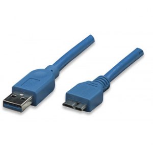 KABEL USB A-MicroB M/M 1,0m USB3.0 Super-Speed niebieski