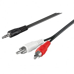 KABEL AUDIO STEREO JACK 3.5mm NA 2x RCA M/M 0,5m