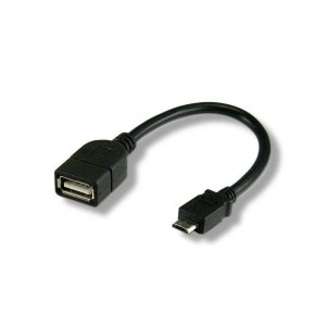 Kabel USB 2.0 OTG A-MicroB M/Ż 0.2m czarny