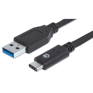 Kabel USB 3.2 Gen2 Typ-C / A 1m 10Gbps 60W 3A M/M Czarny