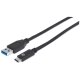 Kabel USB 3.2 Gen2 Typ-C / A 1m Quick Charge 3A Manhattan 353373