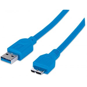 KABEL USB A-MicroB M/M 1,0m USB3.0 Super-Speed niebieski