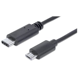 Kabel USB 2.0 Typ-C / Micro-USB 1m 60W 3A M/M Czarny