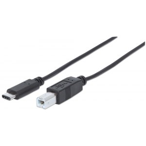 Kabel USB C-B M/M 1,0m USB 2.0 Hi-Speed Czarny