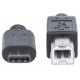 Kabel USB 2.0 C-B 1m czarny Manhattan 353304