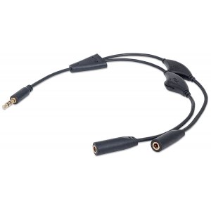 ADAPTER AUDIO JACK 3.5mm NA 2x JACK 3.5mm M/F 30cm