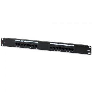 Patch Panel 1U UTP 16x RJ45 Cat6 Czarny