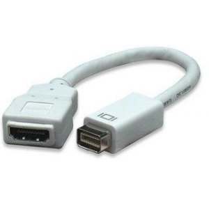 Adapter Mini-DVI na HDMI M/F 20cm Biały