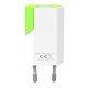 Techly 100044 - Ładowarka sieciowa do telefonu USB 5V 1A Biało-Zielona