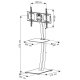 STOJAK PODŁOGOWY TV LCD/LED 32-70 CALI 68KG Z SZKLANĄ PÓŁKĄ