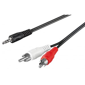 KABEL AUDIO STEREO JACK 3.5MM NA 2x RCA M/M 1,5M CZARNY