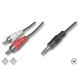 KABEL AUDIO STEREO JACK 3.5MM NA 2x RCA M/M 1,5M CZARNY