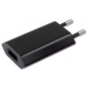 Sieciowa Ładowarka 100-240V - USB 5V 1A Slim Czarna