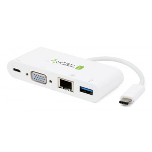 ADAPTER USB-C 3.1 NA VGA/GIGABIT RJ45/USB-A 3.0/USB-C PD
