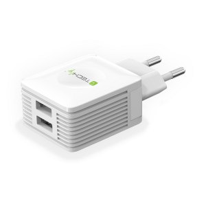 SIECIOWA ŁADOWARKA 230V - 2X USB 5V 2.1A & 2.1A BIAŁA